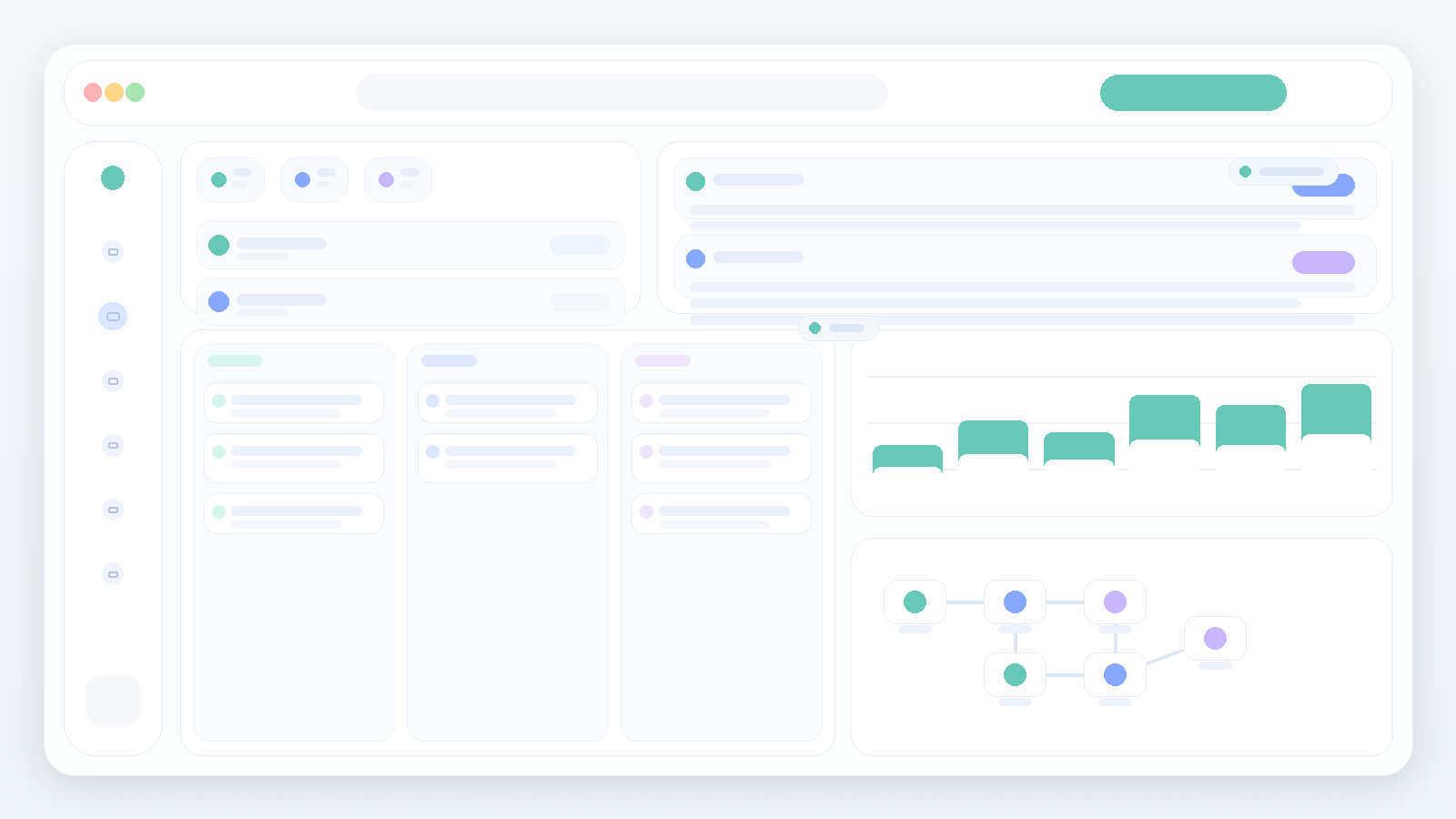 Light illustrative SaaS UI mockup for an article comparing Mailchimp, Brevo, and SendPulse email marketing platforms