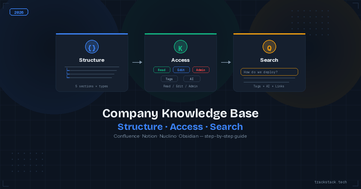 Company knowledge base structure access search for IT teams Confluence Notion 2026