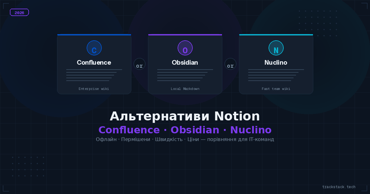 Альтернативи Notion порівняння Confluence Obsidian Nuclino для IT-команд 2026