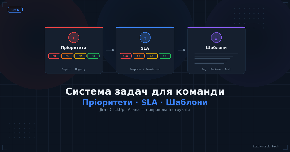 Система задач для команди пріоритети P0–P3 SLA шаблони Bug Report Feature Request 2026