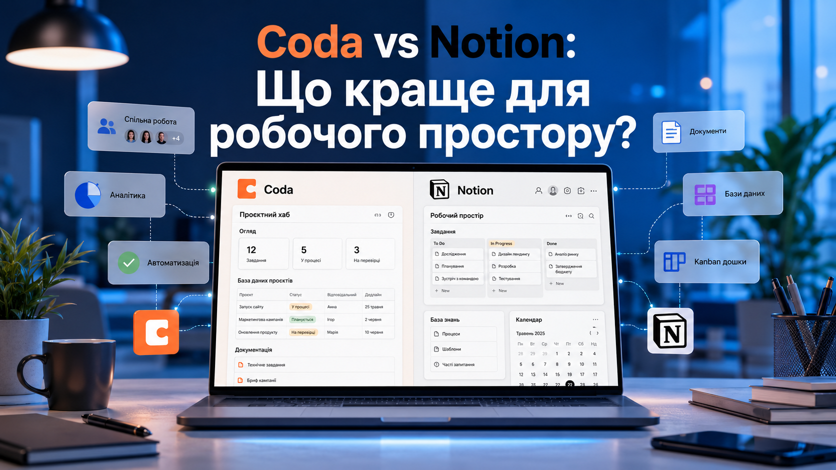 Coda vs Notion: що краще для робочого простору? (2026)